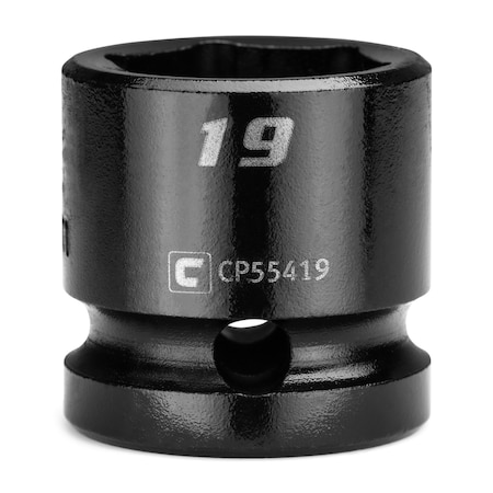 1/2 In Drive 19 Mm 6-Point Metric Stubby Impact Socket